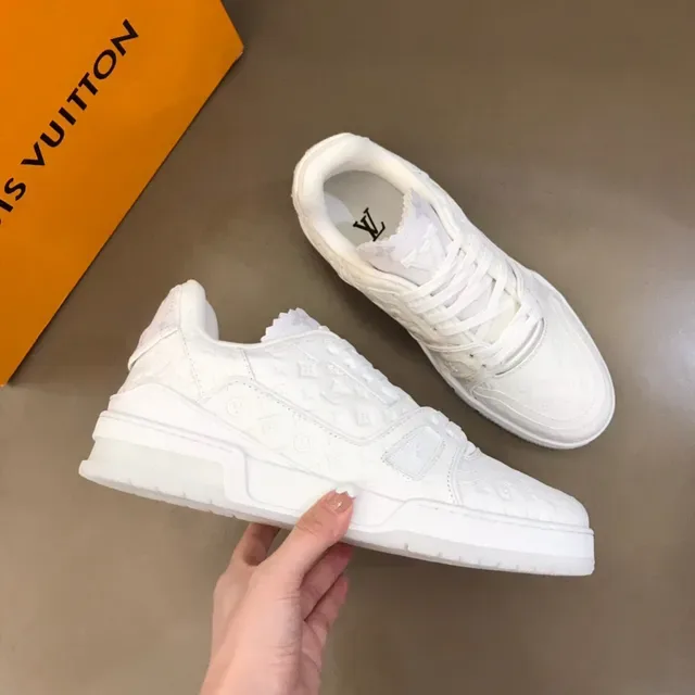 Louis Vuitton LV Trainer Sneakers Blancas de Cuero Monogramme Semelle Épaisse Multicouche Style de Vie 6