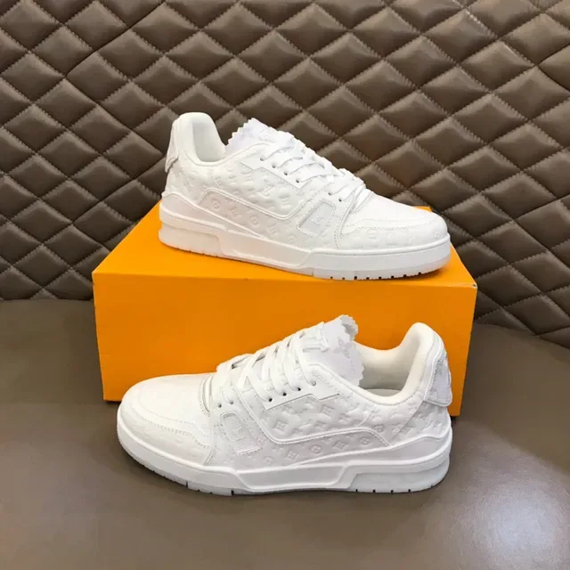 Louis Vuitton LV Trainer Sneakers Blancas de Cuero Monogramme Semelle Épaisse Multicouche Style de Vie 7