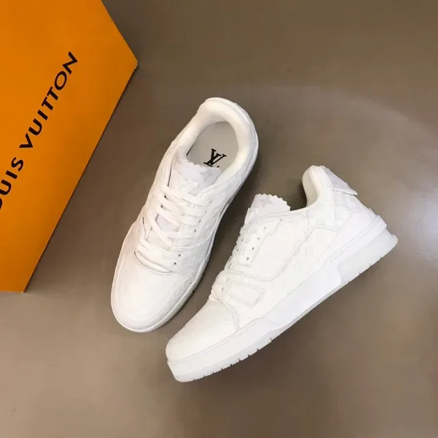Louis Vuitton LV Trainer Sneakers Blancas de Cuero Monogramme Semelle Épaisse Multicouche Style de Vie 8