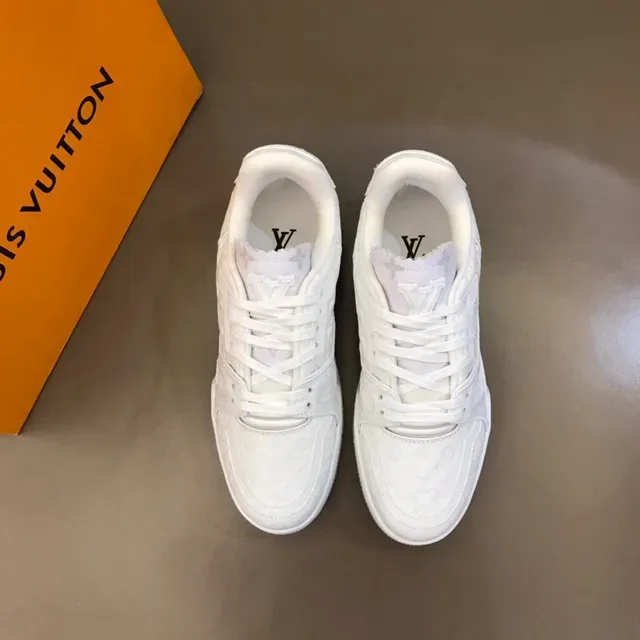 Louis Vuitton LV Trainer Sneakers Blancas de Cuero Monogramme Semelle Épaisse Multicouche Style de Vie 9