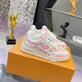 Louis Vuitton LV Trainer White Pink Low-Top Chunky Sole Lifestyle Sneakers