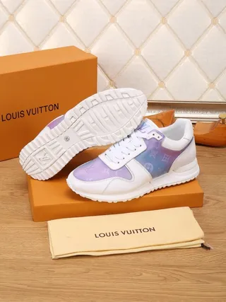 Louis Vuitton LV Trainer White Purple Low-Top Layered Monogram Overlay Chunky Sneakers 4