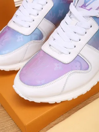 Louis Vuitton LV Trainer White Purple Low-Top Layered Monogram Overlay Chunky Sneakers 8