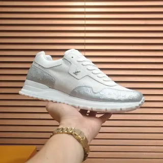 Louis Vuitton LV Trainer White Silver Low-Top Mesh And Embossed Leather Upper Lifestyle Sneakers