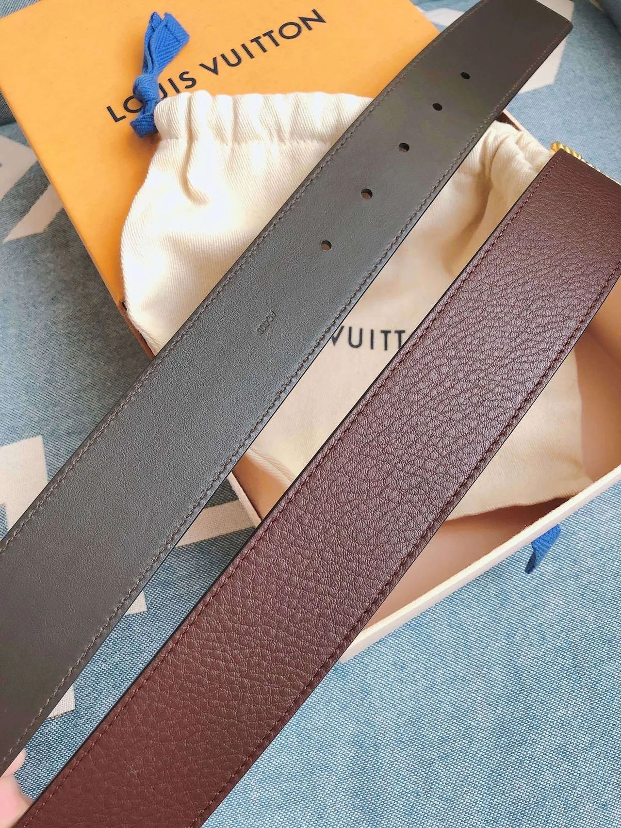 Louis Vuitton LV Twist بني ذهبي حبل ملتوي مونوغرام إبزيم جلد حبيبي حزام 2