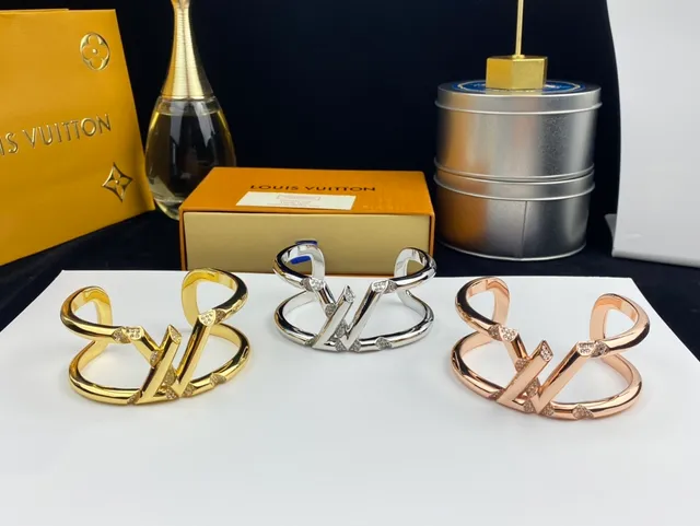 Louis Vuitton LV Volt Pavé Crystal Open Cuff Bracelet 4