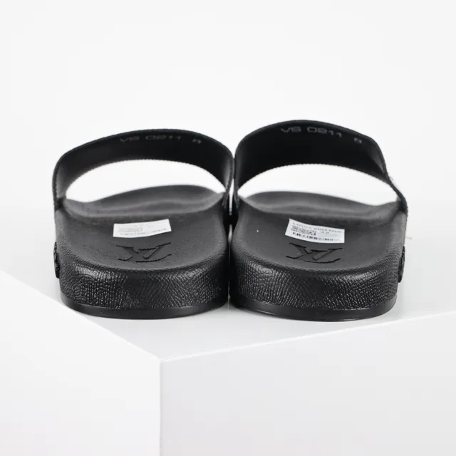 Louis Vuitton LV x NBA Slide Black Multicolor Monogram Canvas Strap Logo Patch Slippers 8