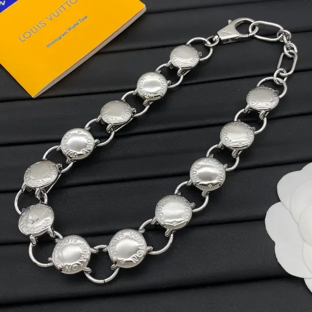 Louis Vuitton Medallion Chain Silver-Tone Bracelet 5