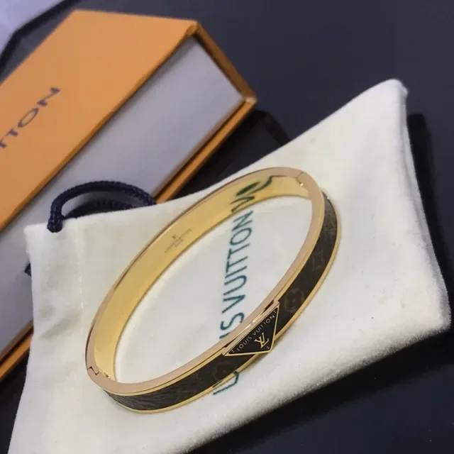 Louis Vuitton Monogram Bangle Gold-Tone and Brown Bracelet 2