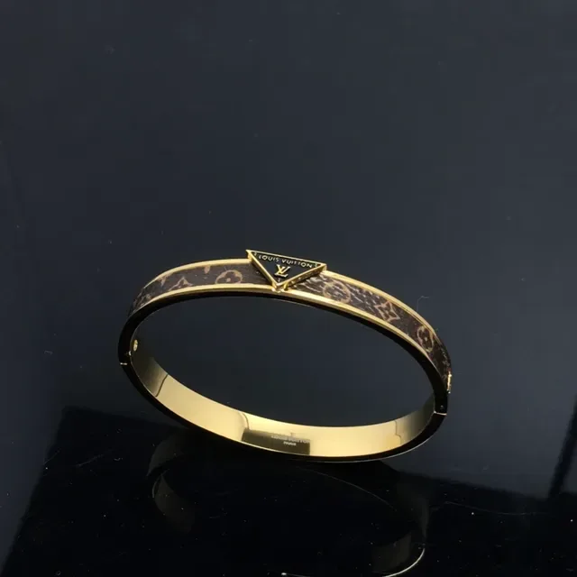 Louis Vuitton Monogram Bangle Gold-Tone and Brown Bracelet 3