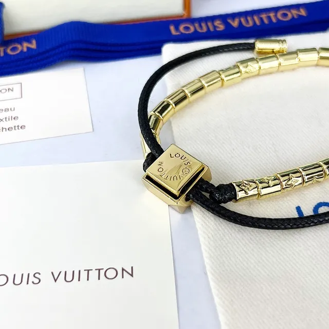 Louis Vuitton Monogram Beads Gold and Black Bracelet 2