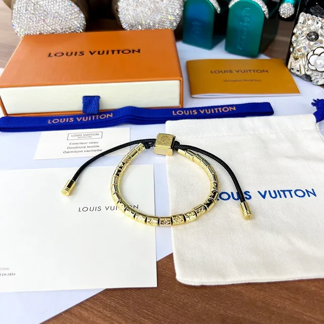 Louis Vuitton Monogram Beads Gold and Black Bracelet 6