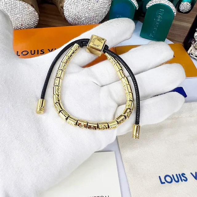 Louis Vuitton Monogram Beads Gold and Black Bracelet 9