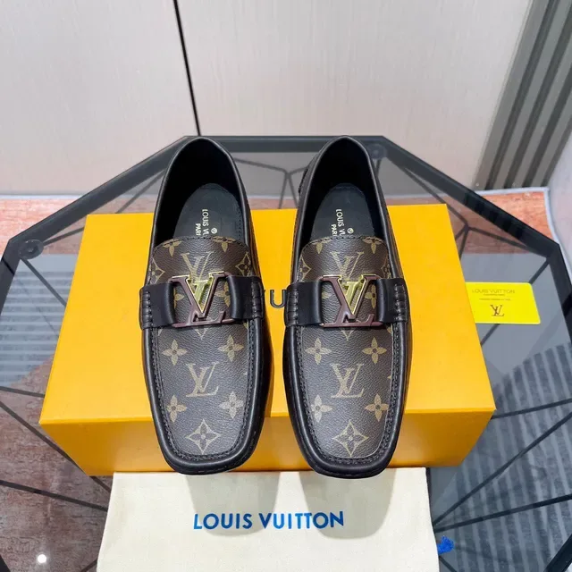 Louis Vuitton Monogram Canvas and Black Leather Loafers 3