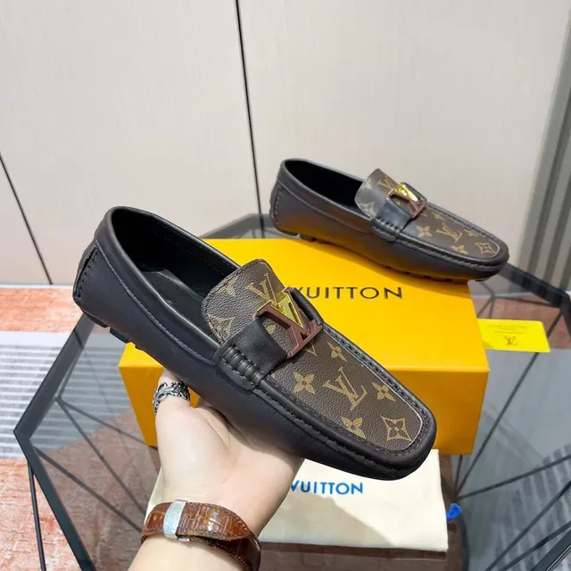 Louis Vuitton Monogram Canvas and Black Leather Loafers 7