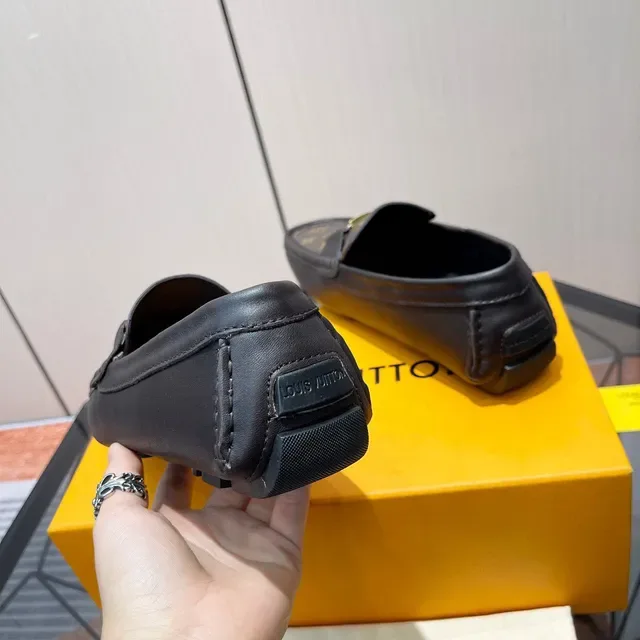 Louis Vuitton Monogram Canvas and Black Leather Loafers 8