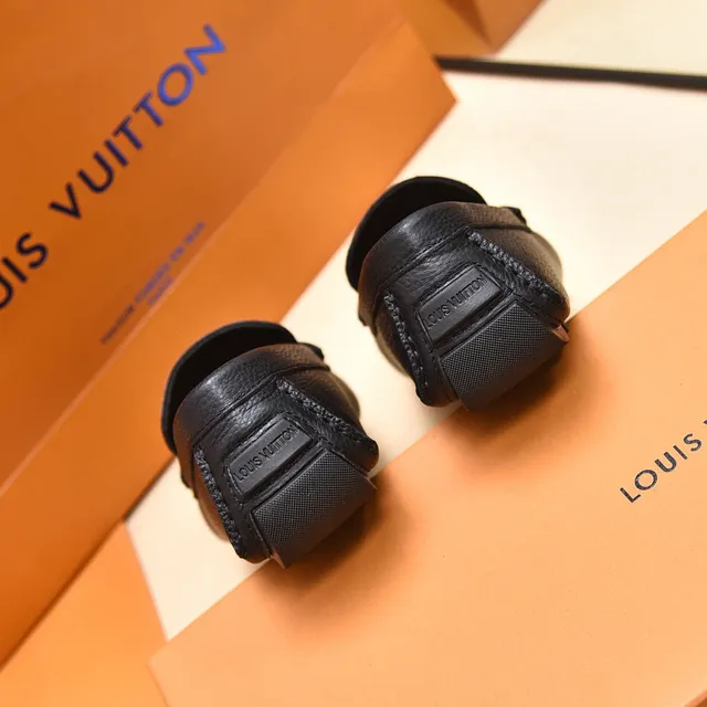 Louis Vuitton Monogram Canvas and Black Leather LV Logo Loafers 2