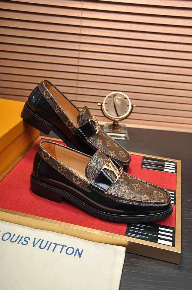 Louis Vuitton Monogram Canvas and Patent Leather LV Buckle Loafers 5