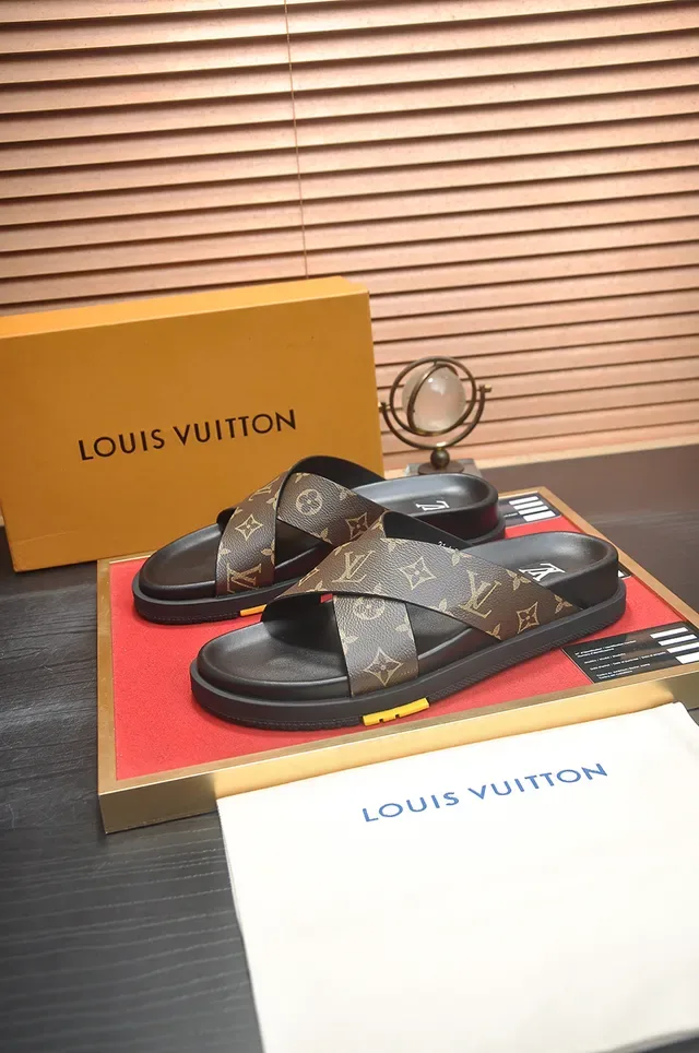 Louis Vuitton Monogram Canvas Cross-Strap Slippers 4