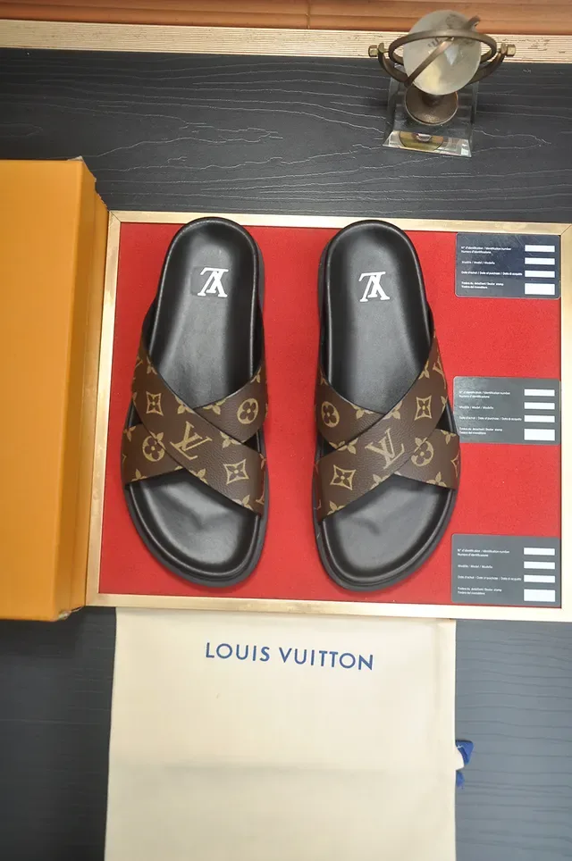 Louis Vuitton Monogram Canvas Cross-Strap Slippers 5