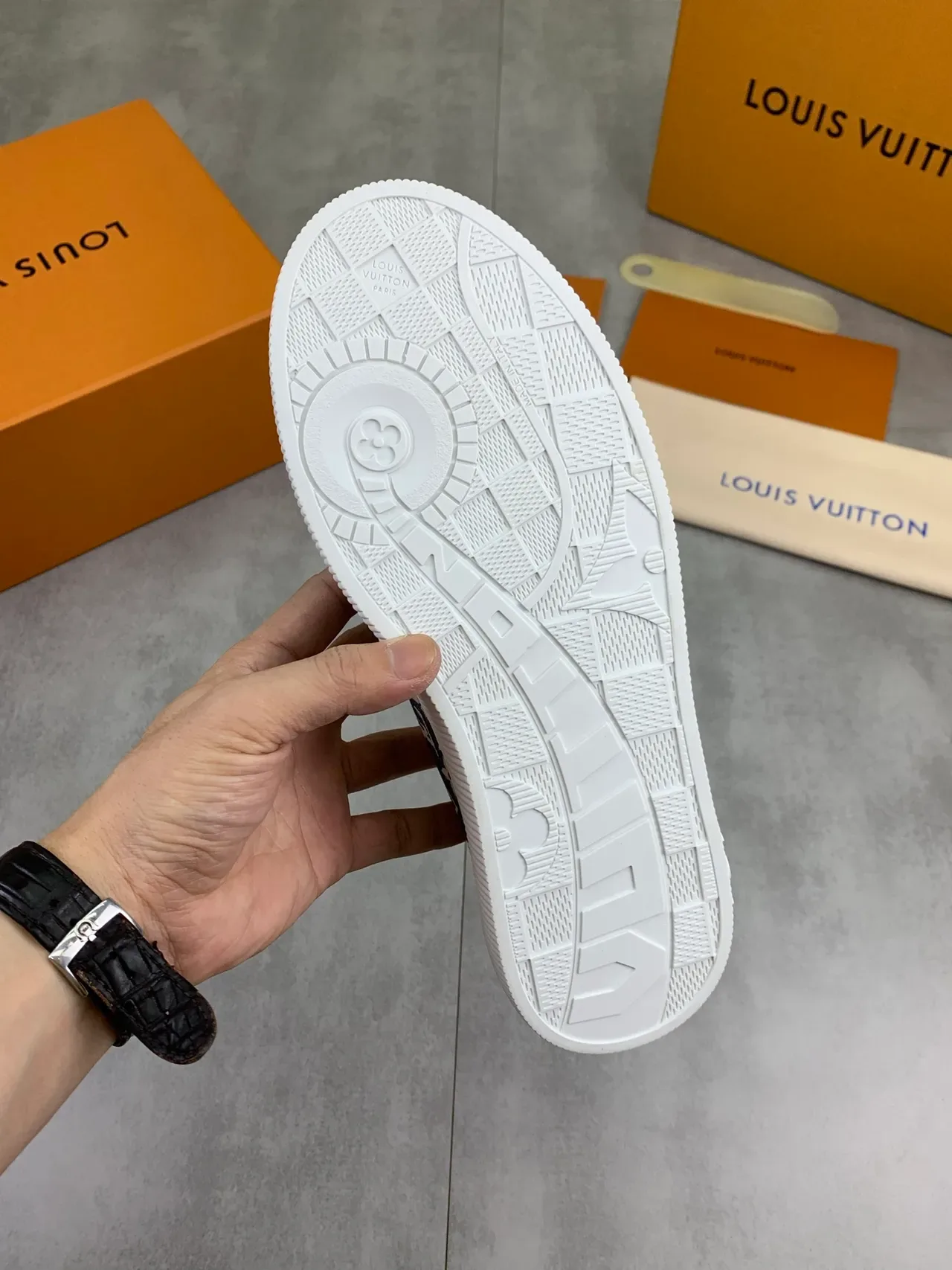 Louis Vuitton Monogram Canvas Navy and Beige Lifestyle Sneakers 3