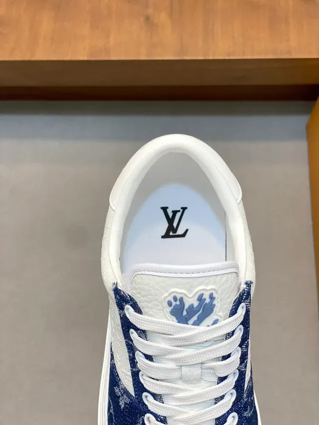 Louis Vuitton Monogram Canvas Navy and White Lifestyle Sneakers 4