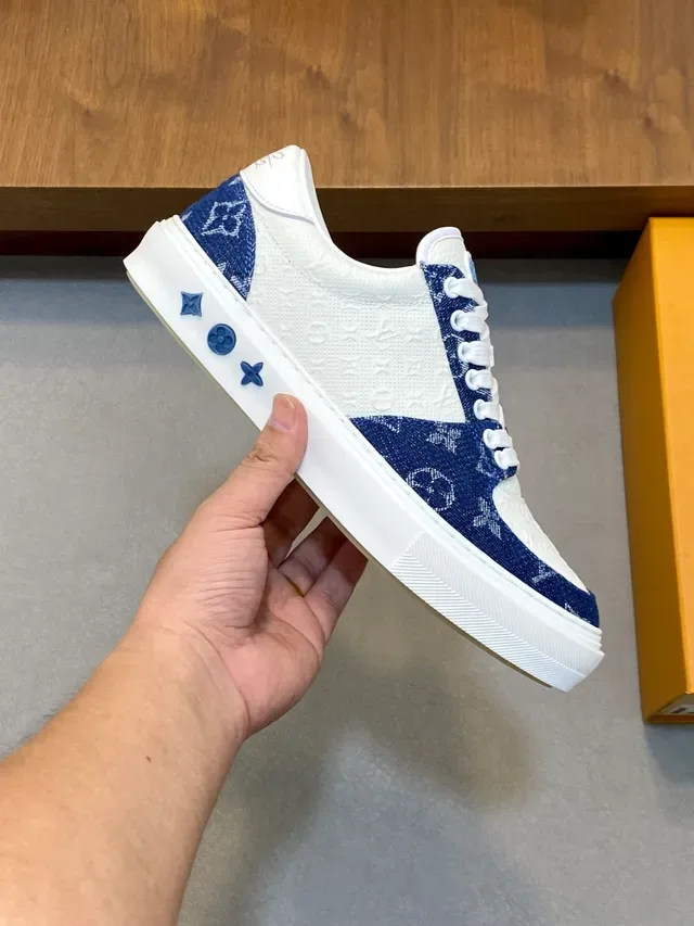 Louis Vuitton Monogram Canvas Navy and White Lifestyle Sneakers 5