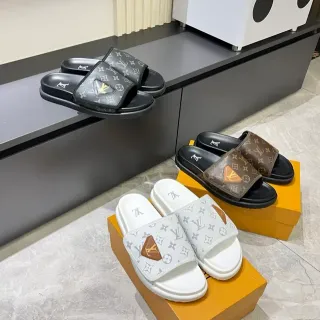 Louis Vuitton Monogram Canvas Single-Strap Slide Slippers