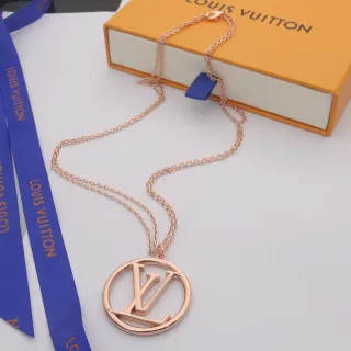 Louis Vuitton Monogram Circle Rose-Gold Pendant Necklace