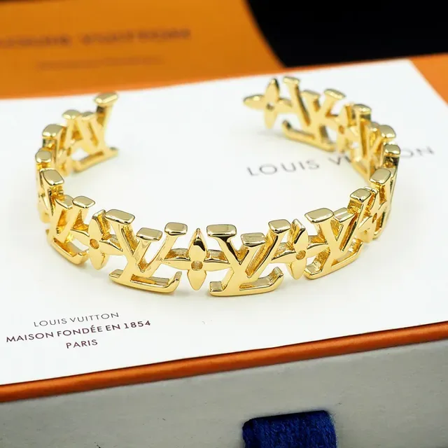 Louis Vuitton Monogram Cuff Gold-Tone Rigid Bracelet 2