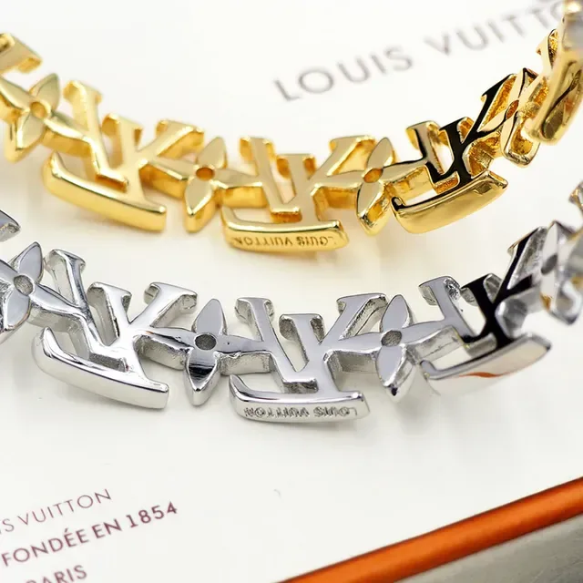 Louis Vuitton Monogram Cuff Gold-Tone Rigid Bracelet 7