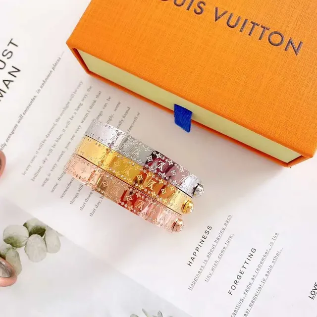 Louis Vuitton Monogram Empreinte Crystal-Embellished Hinged Bangle Bracelets 6
