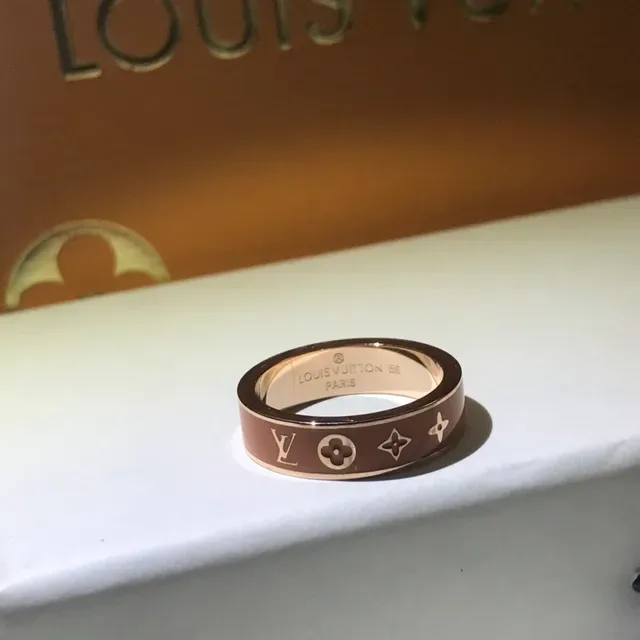Louis Vuitton Monogram Enamel Brown and Silver Ring 2
