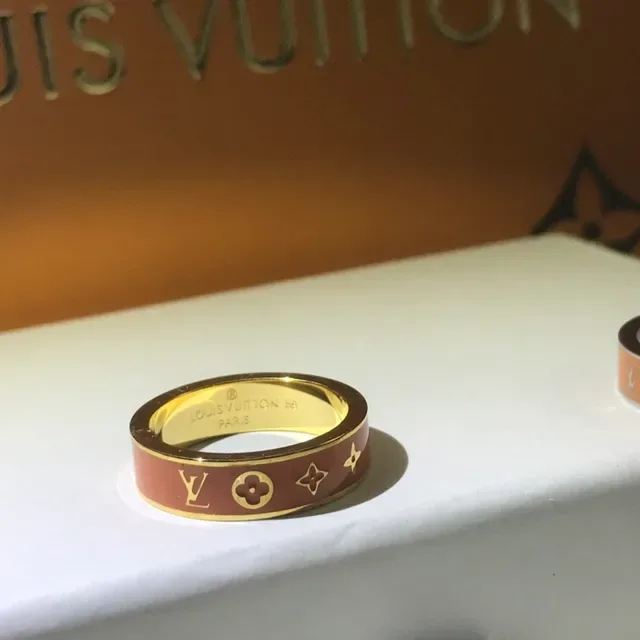 Louis Vuitton Monogram Enamel Brown and Silver Ring 4
