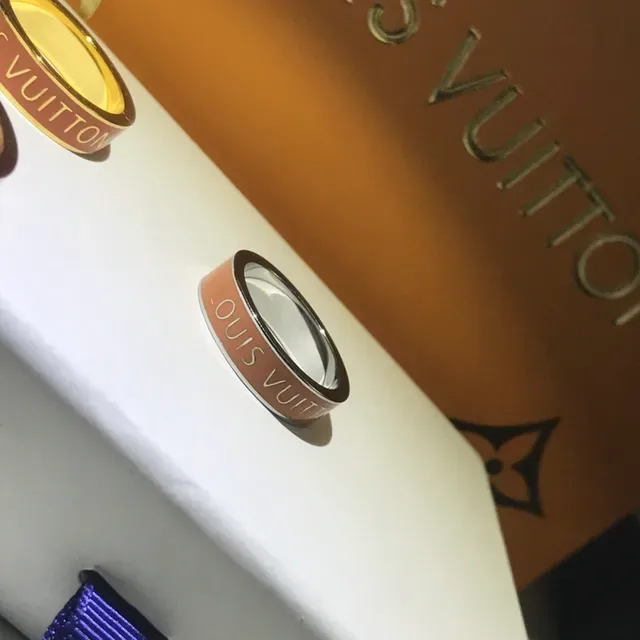 Louis Vuitton Monogram Enamel Brown and Silver Ring 7