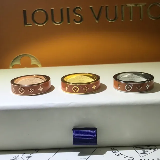 Louis Vuitton Monogram Enamel Brown and Silver Ring 8