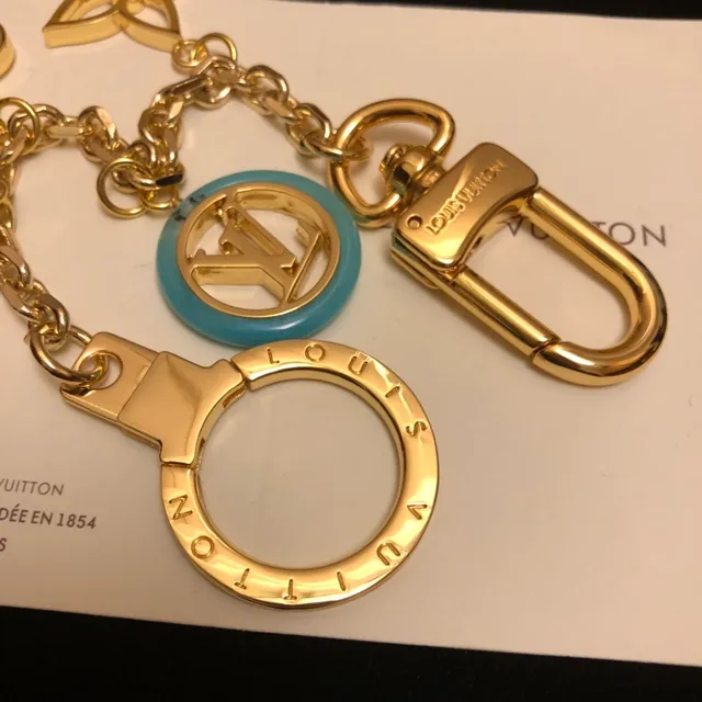 Louis Vuitton Monogram Flower Gold Blue Metal Multi-Charm Bracelet 2