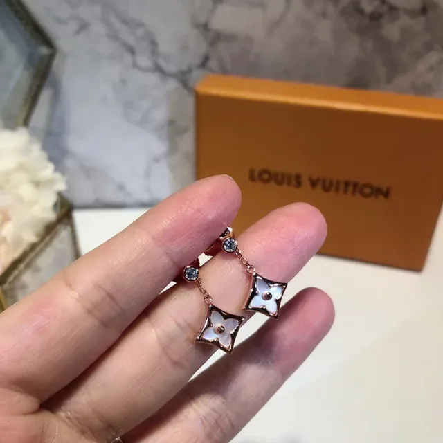 Louis Vuitton Monogram Flower Gold Silver Fine Chain-Link Charms Bracelet 6