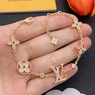 Louis Vuitton Monogram Flower Gold-Tone Crystal Bracelet