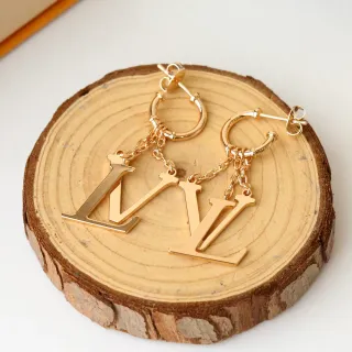 Louis Vuitton Monogram Gold Hoop Earrings