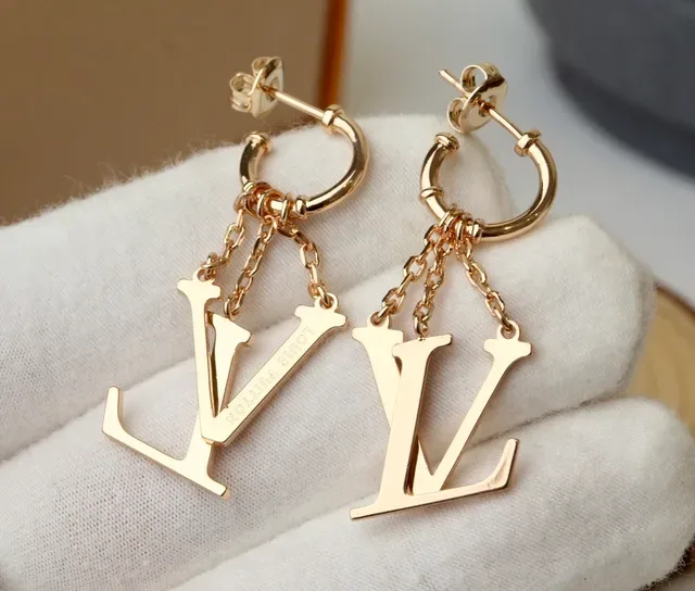 Louis Vuitton Monogram Gold Hoop Earrings 3