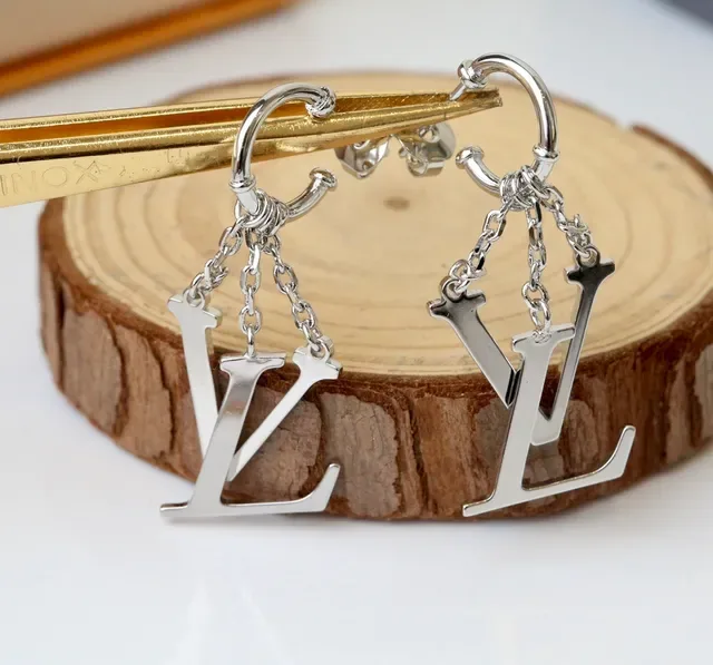 Louis Vuitton Monogram Gold Hoop Earrings 5