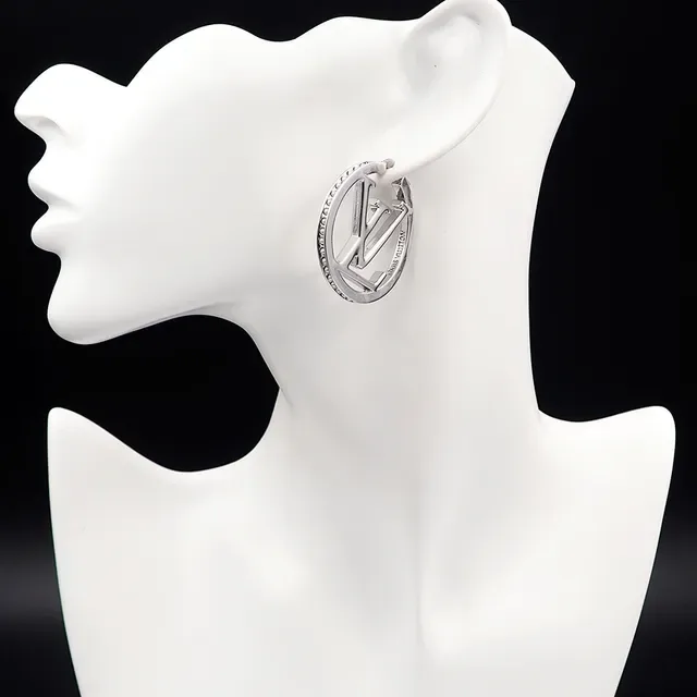 Louis Vuitton Monogram Hoop Gold White Circular Centerpiece Earrings 6