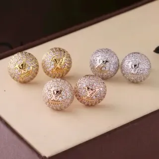 Louis Vuitton Monogram Pavé Crystal Sphere Stud Earrings