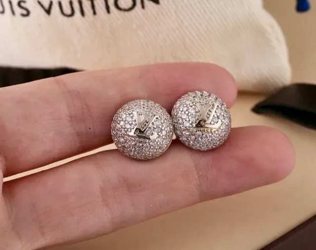 Louis Vuitton Monogram Pavé Crystal Sphere Stud Earrings 2