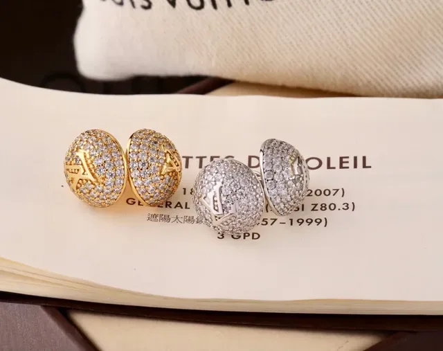 Louis Vuitton Monogram Pavé Crystal Sphere Stud Earrings 3