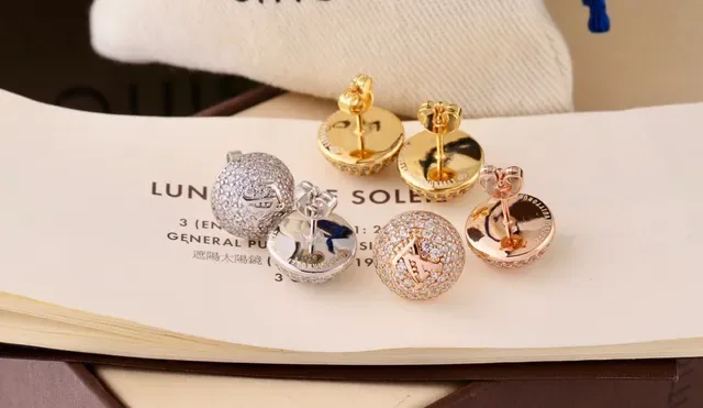 Louis Vuitton Monogram Pavé Crystal Sphere Stud Earrings 4