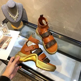 Louis Vuitton Monogram Platform Gladiator Sandals