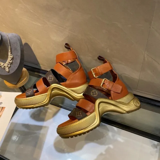 Louis Vuitton Monogram Platform Gladiator Sandals 6