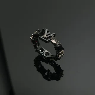 Louis Vuitton Monogram Ring Black Transparent Multi-Stone Ring